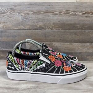 Vans Classic Slip-On Dia De Los Muertos Glow In The Dark Shoes Mens 7.5 Womens 9